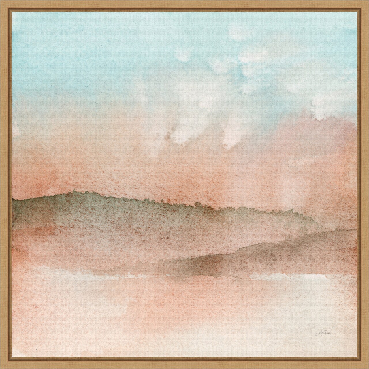 Desert Landscape I by Katrina Pete 16-in. W x 16-in. H. Canvas Wall Art Print Framed in Natural